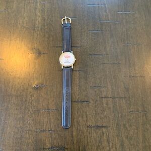 Gold and Black Leather Strap Watch Tomax men’s watch.